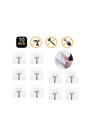 10/20/50 Adet Kendinden Yapışkanlı Evrensel Kancalar Şeffaf