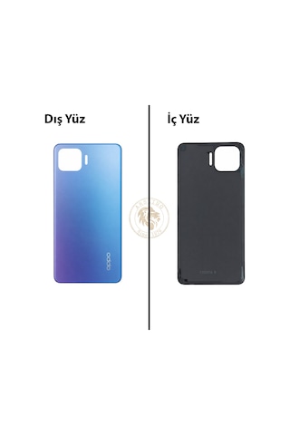 Oppo Kapak Reno 4 Lite Mavi Arka Kapak Arka Cam Batarya Kapağı Lazer Kesim Kapak Pil Kapağı Back Cover Çok Renkli
