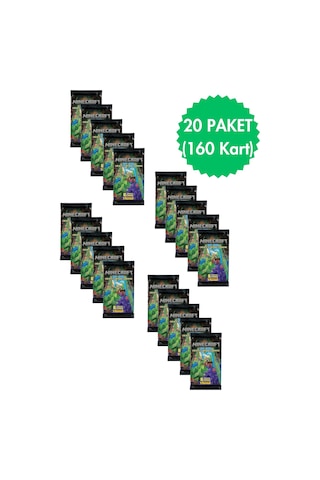 Toyika Panini Lisanslı Minecraft Koleksiyon Trading Cards 8li X 20 Paket
