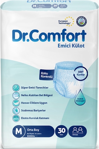 Dr.Comfort Yetişkin Emici Külot Orta Boy M 30'Lu