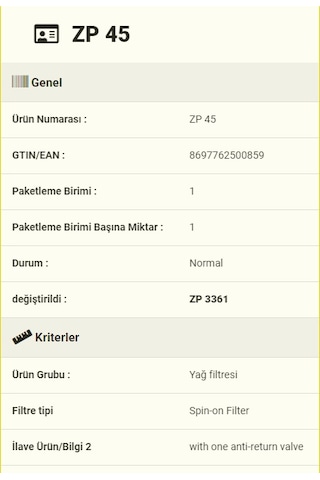 Zp45 Fil Filtre Bedford Jcb W930/15 P552819 Lf 3415