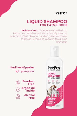 Kedi Ve Köpekler İçin Çilekli Şampuan 250 Ml