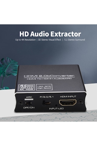 Yaozixa Nk-331m Hdmı 2.0 Ses Ayırıcı - 4k 60hz, Spdıf 5.1 Ve 3.5mm Çıkışlı, 2160p Desteği, Geniş Uyumlu Hd Ses Çıkarıcı