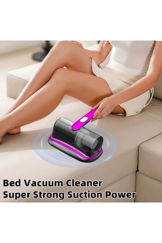 Elmpaly Mor Yatak Şarjlı El Süpürgesi Güçlü Emiş Usb Şarj Derin Temizlik