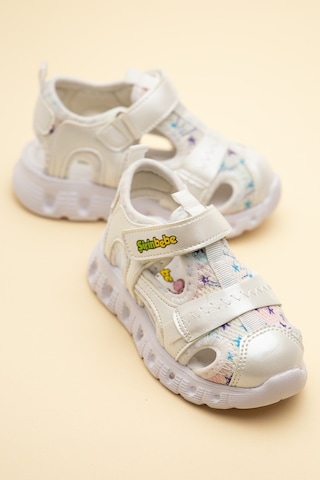Dilimler Ayakkabı Şirinbebe Ortopedik Kız Bebek Sandalet Sedef Işıklı Taban Cırtlı Önü Kapalı-4720