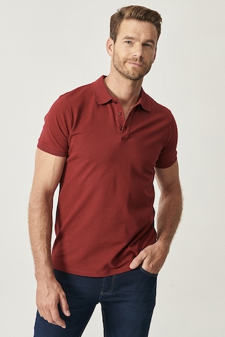 AC&Co / Altınyıldız Classics Altinyildiz Classics Erkek Bordo Slim Fit Dar Kesim Polo Yaka %100 Pamuk Tişört 4A4820200001BRDS Bordo