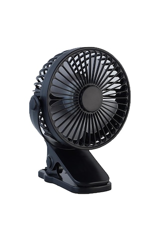 Şarjlı Usb Mini Klipsli Vantilatör Fan - 3 Kademeli - 360 Hareketli - Bebek Arabası, Ofis, Masaüstü, Kamp Kullan