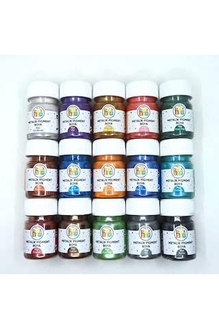 Epoksi Reçine Metalik Sedefli Pigment Toz Boya Seti 15 Renk 150 G Set