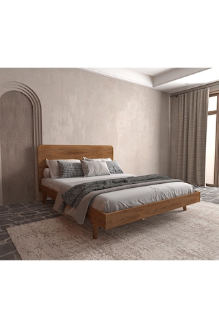 Softwood Ahşap Ceviz Karyola Kolay Kurulum-927 Çift Kişilik