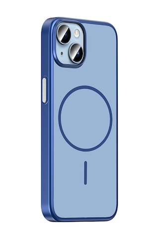 Apple iPhone Uyumlu 13 Kılıf M-safe Şarj Özellikli Zore Lora Pc Kapak - Lacivert