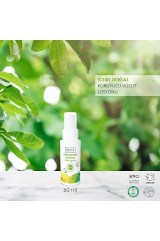 Incıa%100 Doğal Koruyucu Vücut Losyonu Sprey Yenidoğan Bebek Çocuk İçin Limon Okaliptus Vegan 50 Ml