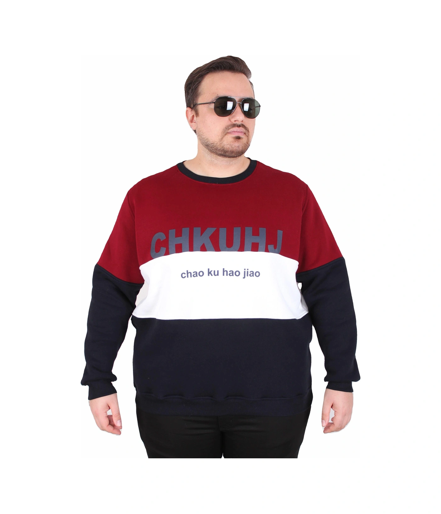 Moc Grande Mocgrande Büyük Beden Bisiklet Yaka 3ip Sweat Chao Ku 25721 Murdum Mürdüm
