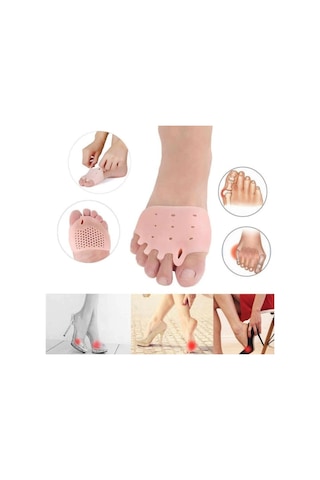 Silikonlu 5 Parmak Ayırıcı Koruyucu Ayak Gömleği Geçmeli Topuklu