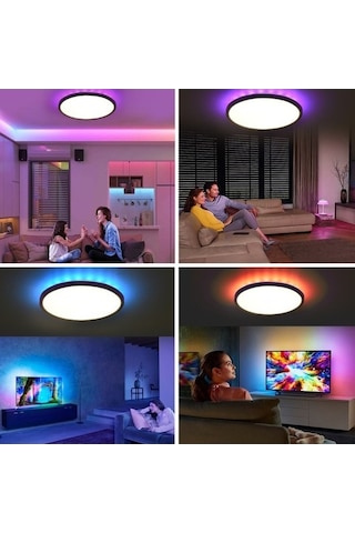 Opulentliving Rgbcw Beyaz Tavan Lambası Bt Uzaktan Kumanda Sonsuz Kısılabilir Yatak Odası Tavan Lambası Diğer