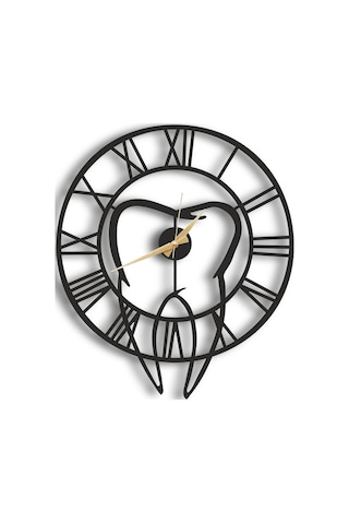 50X30 Dekoratif Duvar Saati + Ahşap Tablo 35 Cm (487867785) Siyah