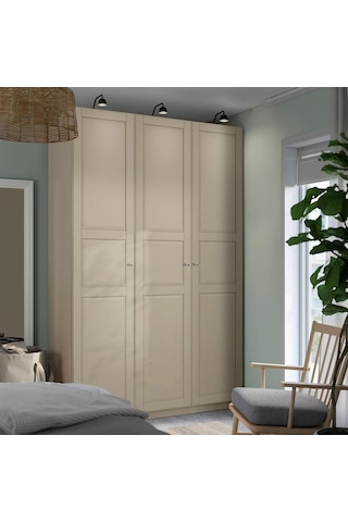 Ikea Gri Geniş Kapaklı Gardırop 150x58x236 Cm