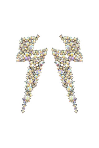 Kristal Şimşek Sallantılı Küpeler, Flaş Gösterişli Küpeler Gold