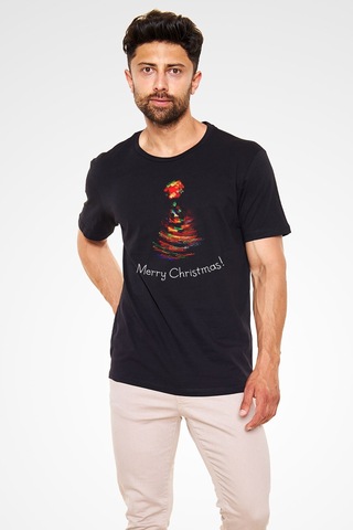 Flood Of Style Yılbaşı Yeni Yıl Christmas Siyah Unisex Tişört T-shirt