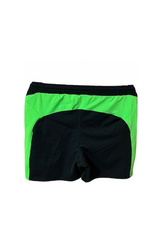 Erkek Siyah Neon Oranj Parçalı Baskılı Astarsız Cepli Spor Koşu Y