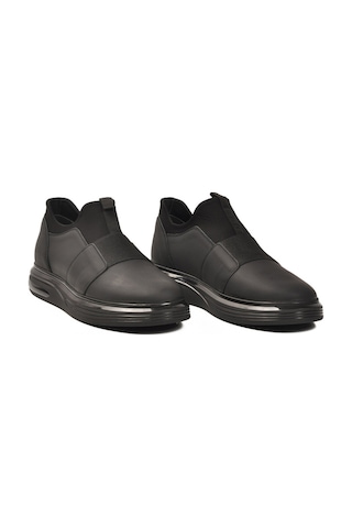 Voyager Siyah Nubuk Hakiki Deri Slip-on Konfor Taban Erkek Casual Ayakkabı Sneaker 6961 M Siyah Mat Nuıbuk