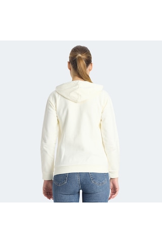 Slazenger KINET Kadın Fermuarlı Kapüşonlu Cepli Ekru Sweatshirt