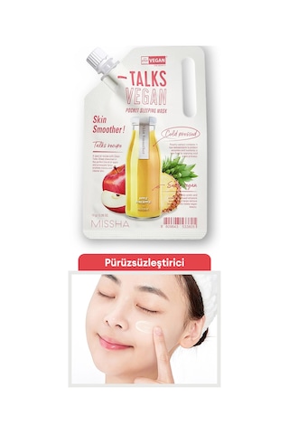 Missha Pürüzsüz Görünüm Veren Vegan Uyku Maskesi 10g Talks Vegan Pocket Sleeping Mask (Skin Smoother)