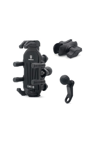 Motosiklet Dikiz Aynası Dağı Alüminyum Alaşımlı Şok Emici Cep Telefonu Tutucu Siyah Siyah