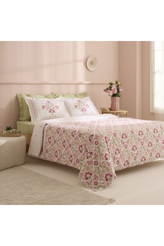Kaşmir Home Mery %100 Pamuk Tek Kişilik Nevresim Takımı Pudra Pembe