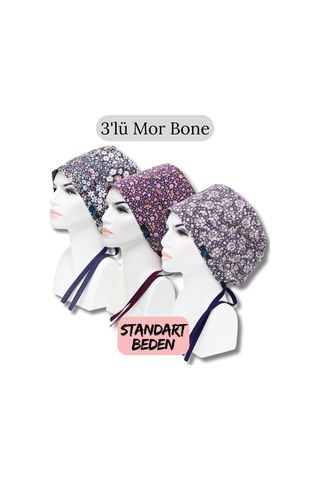 Standart Beden 3lü Mor Bone Mor Kır Çiçekleri Mor Çıtır Mor Çıtı Pıtı Cerrahi Bone Renkli