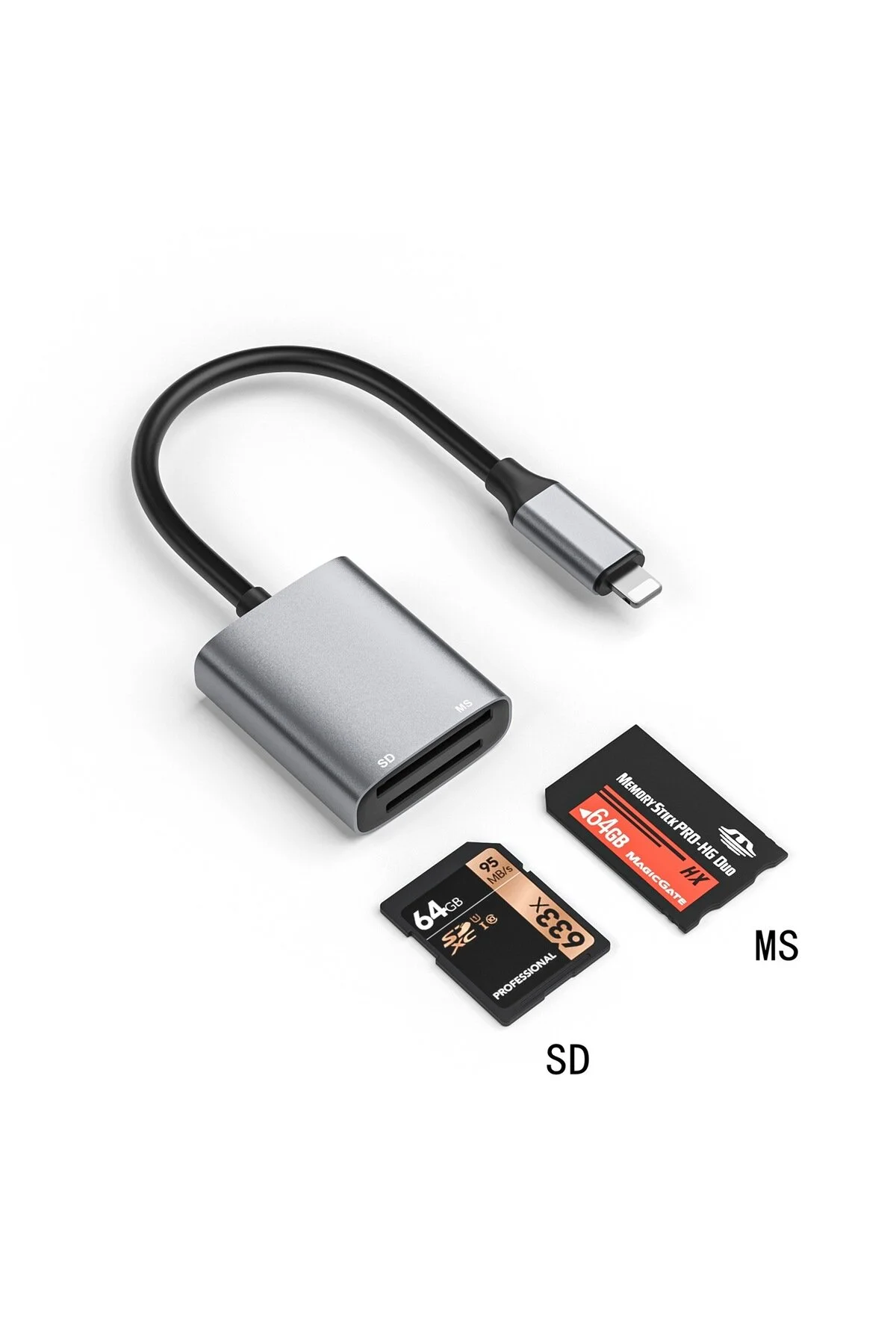 Mettzchrom Sony Hafıza Kart Okuyucu Lightning Hafıza Kart Okuyucu Memory Stick Pro Duo Sd Kart Apple Uyumlu iPhone