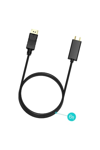 Trendooze Homyl Dp Kablo Adaptörü, Altın Kaplama, Siyah 1.8m