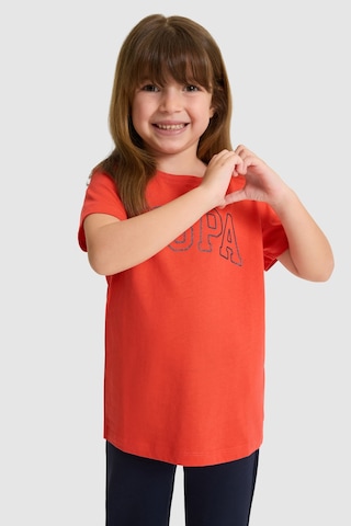 U.s. Polo Assn. Kız Çocuk Kırmızı Tişört Basic 50325631-vr213 Rısk Red