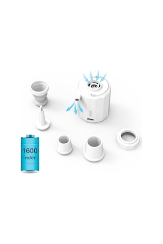 Lemestar Küçük Taşınabilir Dış Mekan Hava Pompa - Şarj+emme+aydınlatma 3.6kpa 8w Siyah Absportatif Çift Fonksiyonlu Hava Makinesi