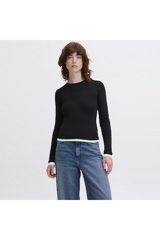 Jack & Jones Kadin Bisiklet Yaka Tisört - Henna - 12297870 Siyah