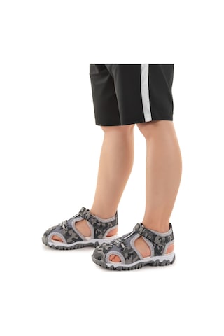 Kiko Kids Erkek Bebek Sandalet Arz 2399 Gri Kamuflaj Gri