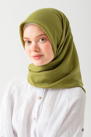 Nisanca Soft Pamuk Jakarlı Eşarp Doğal Dokulu, Hafif Ve Nefes Alan Kumaş- Bambu Kraş Eşarp Yumuşak Dokulu Düz Renk Eşarp, Tesettür Eşarp yeşil