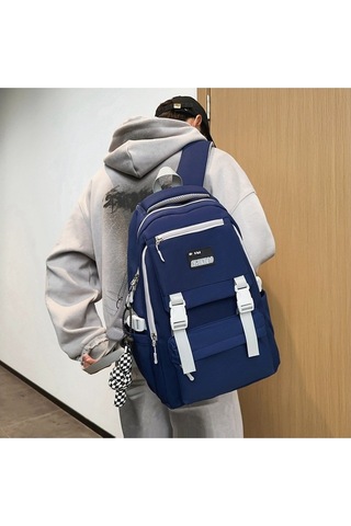 Moda Ve Şık Büyük Kapasiteli Unisex Sırt Çantası, Seyahat Ve Günlük Kullanım İçin Ergonomik Tasarım, Ortaokul Ve Lise Öğrencilerine Uygun Dayanıklı Okul Çantası, Bilgisayar Taşıma Özellikli MAvi