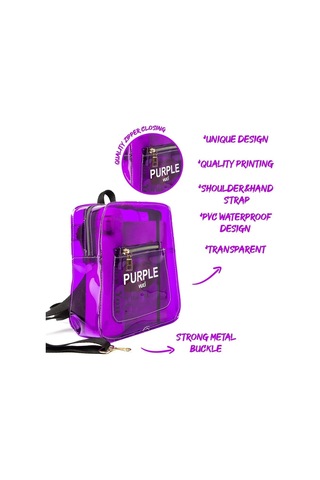 Renkli Şeffaf Mini Sırt Çantası Mor