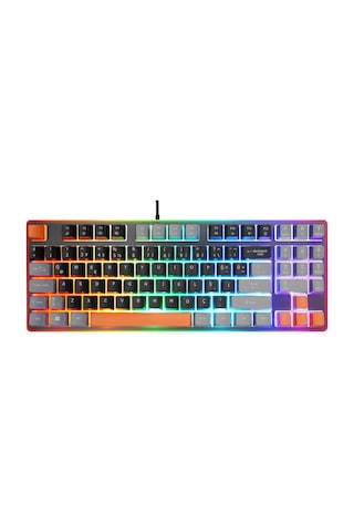 Acer Emachines Eak216 Rainbow Aydınlatmalı Tkl Oyuncu Klavyesi - Siyah Gri Turuncu Q Standart