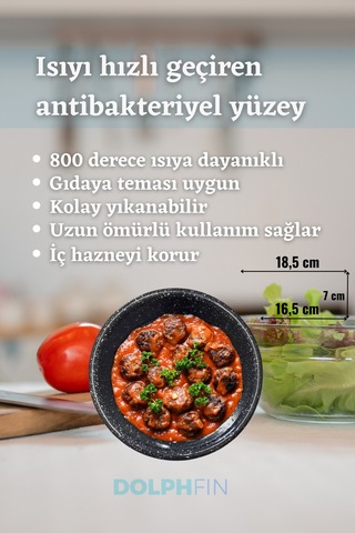 Airfryer Pişirme Tenceresi 18 Cm Türk Malı Standart Boy Siyah