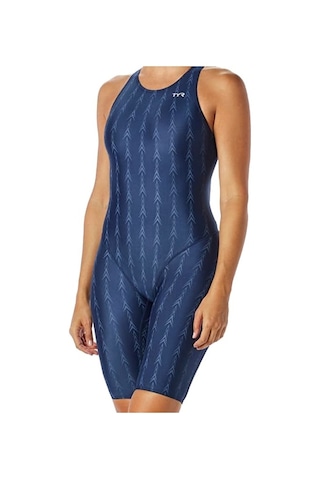 Tyr Aerofit Shortjohn U12 Uyumlu Kadın Yüzücü Mayo - Fusion Mavi