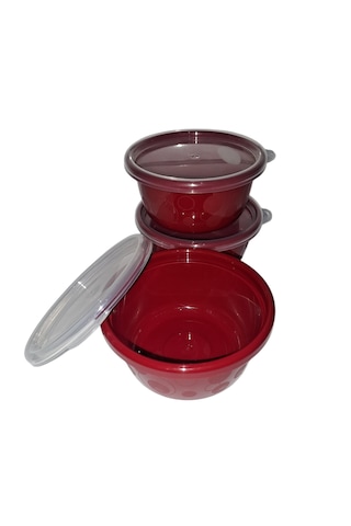Tick Tock Hava Sızdırmaz Saklama Kabı Kırmızı 3'lü Set 3 x 250 ML Kırmızı