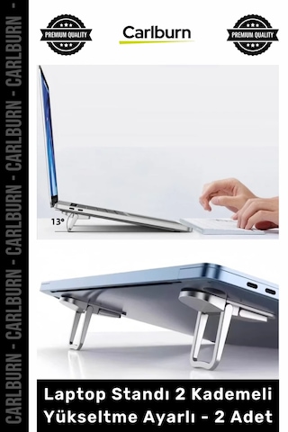 Özel Üretim Ergonomik Katlanabilir Plastik Kaymaz Laptop Standı 2 Kademeli Yükseltme Ayarlı 2 Adet