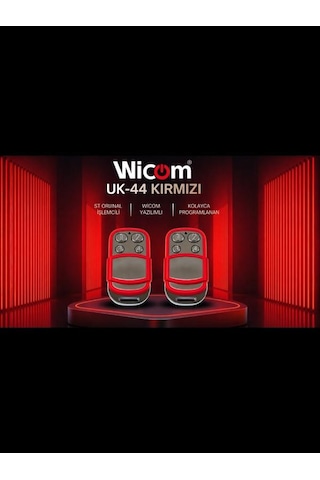 WİCOM KIRMIZI RENKLİ UK-44 Akıllı Kodlanabilir Kumanda (OTOMATİK KAPI MOTORU,BARİYER,KEPENK,PANJUR)2 ADET)