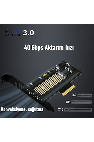 JEYI SK-5 M.2 NVMe (M-Key) to PCIe 3.0 x4 RGB ADAPTÖR