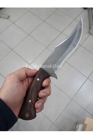 Ahşap Sap Av Kamp Bıçağı 4116 Çelik 30 CM Kahverengi