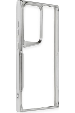 Newface - 334 - Samsung Galaxy Uyumlu S24 Ultra Kılıf Boyi Silikon Kapak - Csmo-tex - - Gümüş