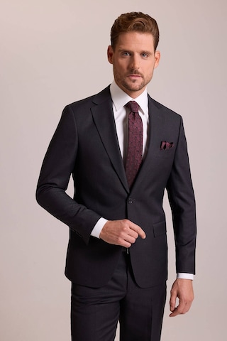 Erkek Antrasit Slim Fit Mono Yaka Yün Takım Elbise