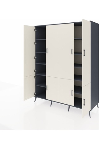 Kronos Gardrop 10 Raflı 8 Kapaklı 176x59x221 Antrasit-aytaşı/antrasit Aytaşı/antrasit