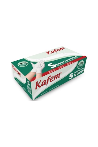 Kafem Beyaz Lateks Eldiven Pudrasız (S) 100 Lü X 20 Paket (Koli)